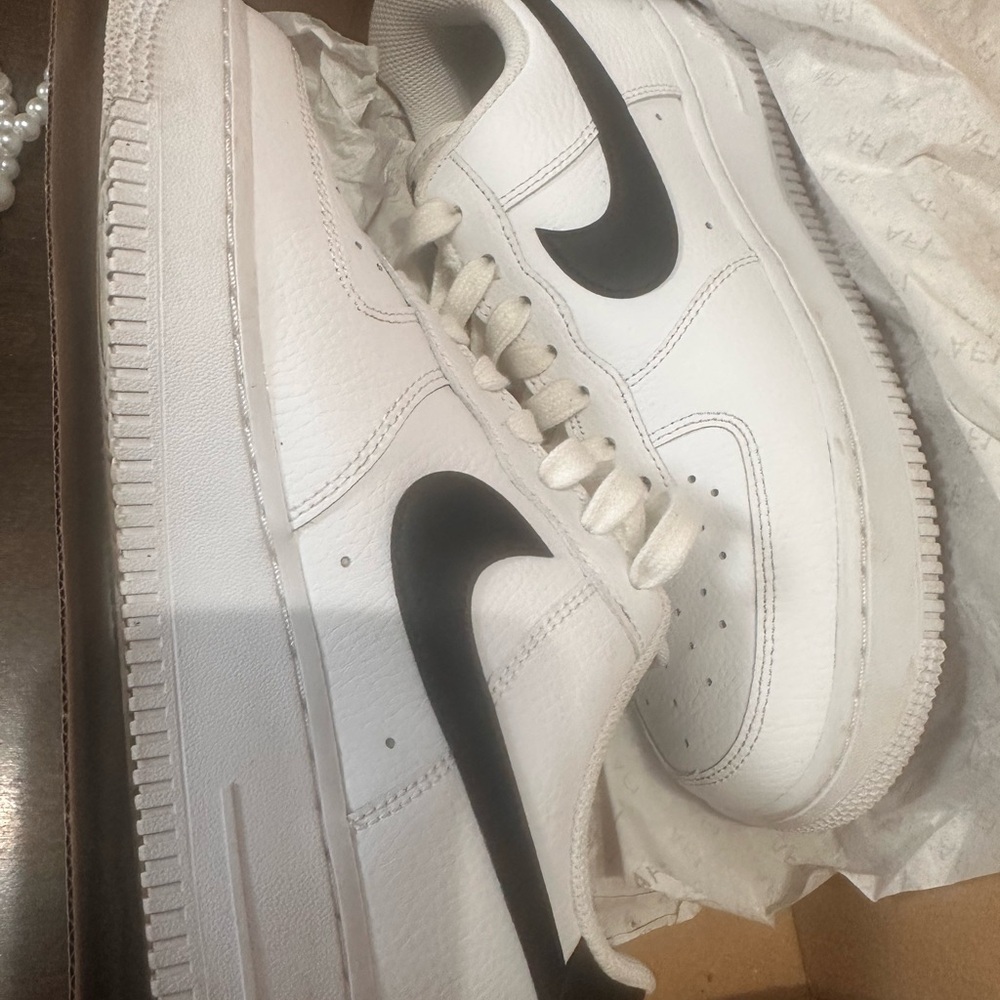 Nike Air Force 1 White with Black Swoosh